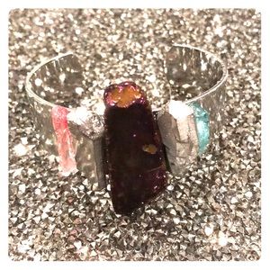 Handmade crystal cuff